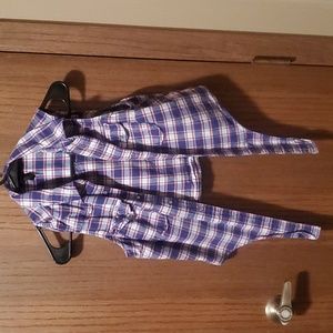 Size S Blue/Pink Plaid Forever 21 Crop, Tie Front
